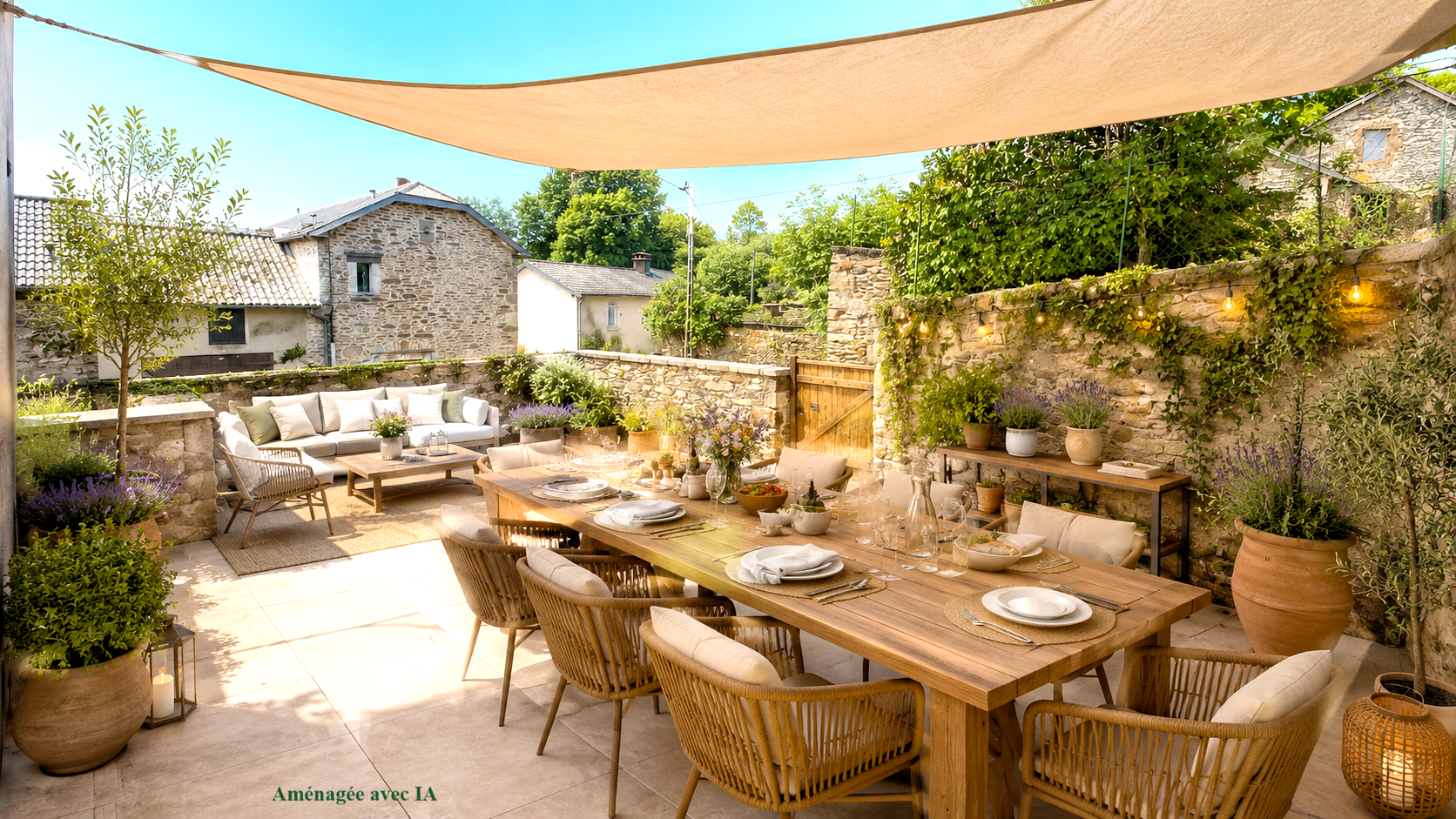 Maison 120 m2 terrasse, jardin, à deux pas du lac de Salles-Curan