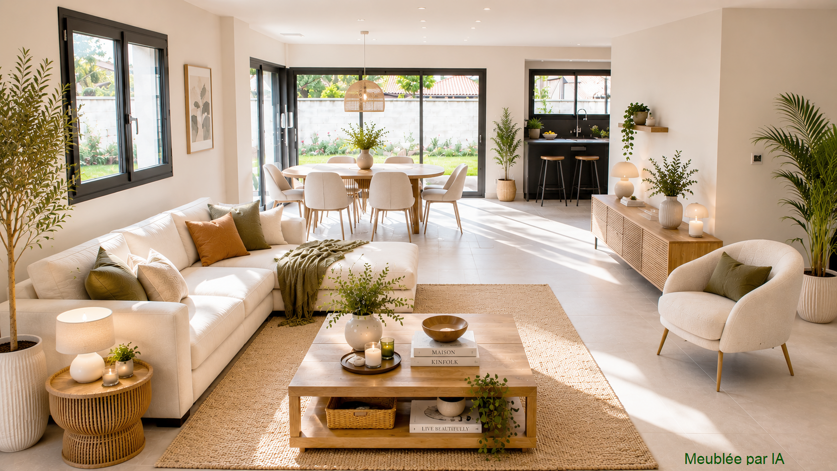 Maison de plain pied avec jardin